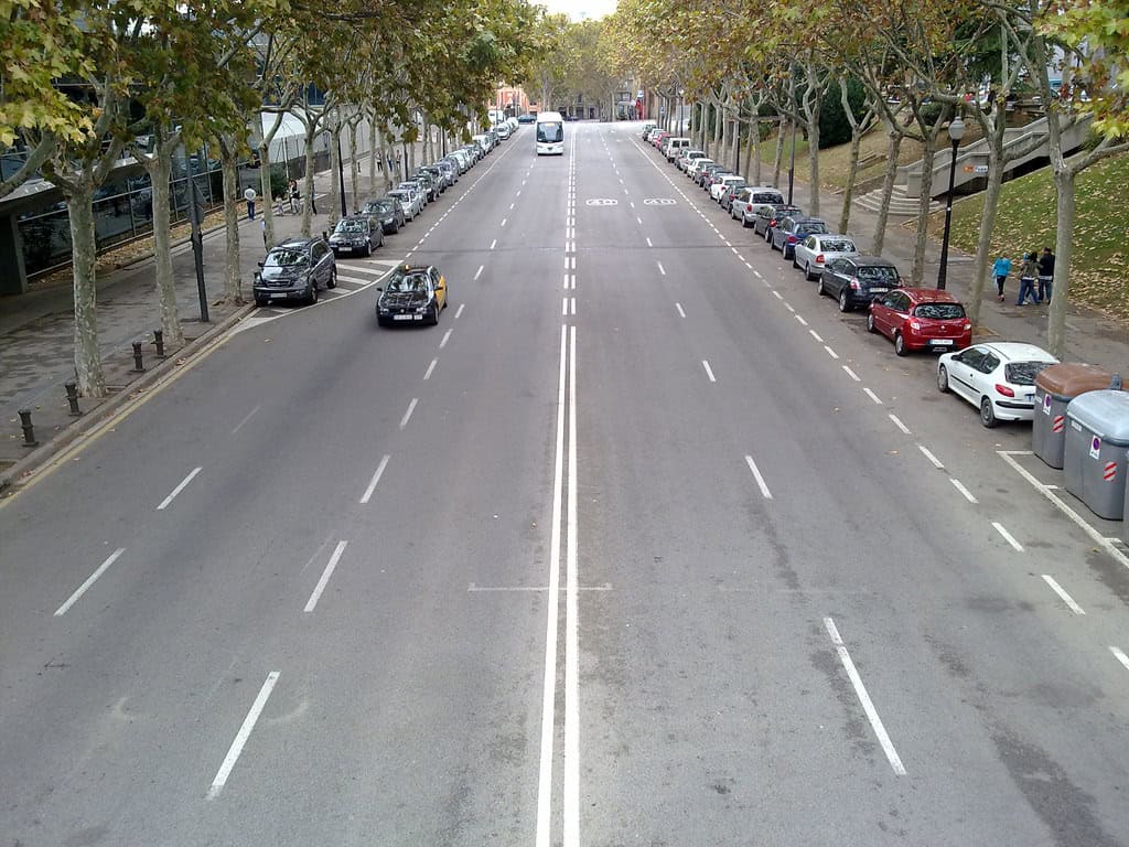 Barcelona taxi meter running during a ride
